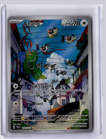 Chatot 2024 Pokemon Temporal Forces Illustration Rare 181/162