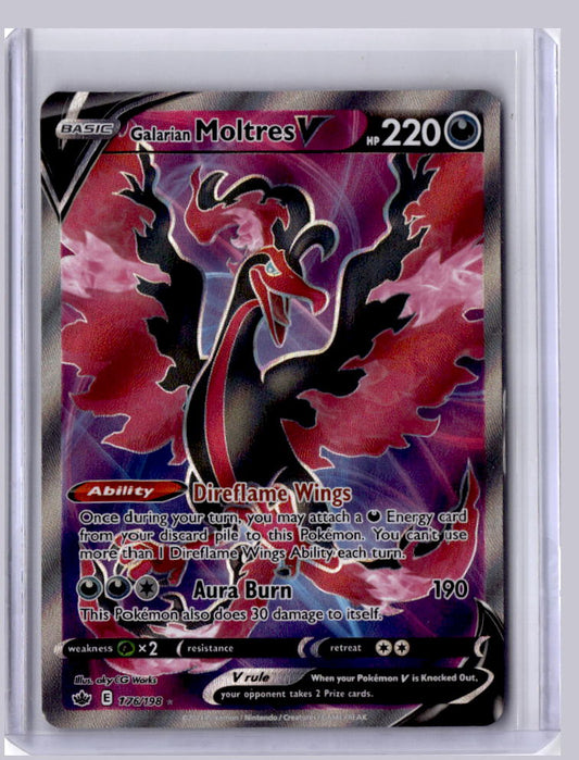 Galarian Moltres V 2021 Pokemon Chilling Reign Ultra Rare 176/198