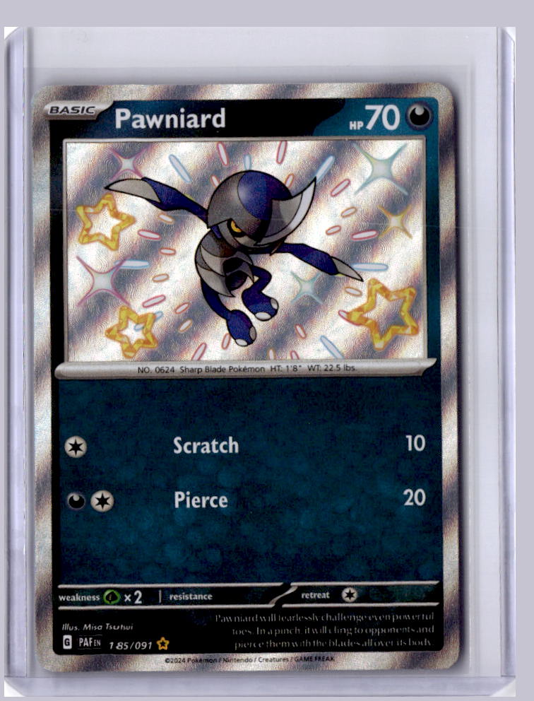 Pawniard 2024 Pokemon Paldean Fates Shiny Rare 185/091