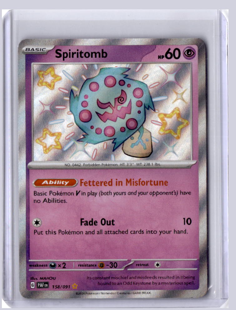 Spiritomb 2024 Pokemon Paldean Fates Shiny Rare 158/091