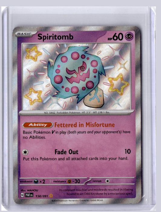 Spiritomb 2024 Pokemon Paldean Fates Shiny Rare 158/091