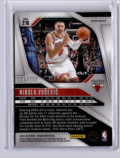Nikola Vucevic 2024 Panini Prizm Red Fast Break 23/100