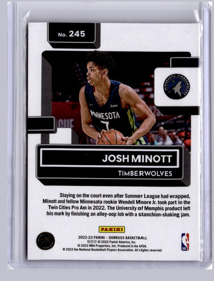 Josh Minott 2022 Panini Donruss Red Choice RC 41/99
