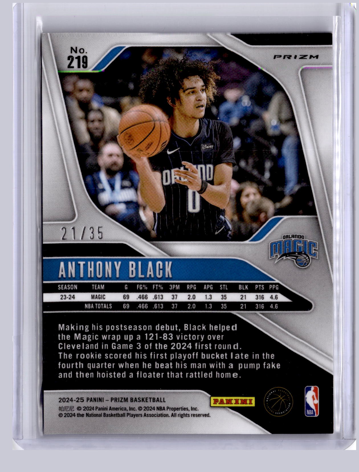 Anthony Black 2024 Panini Prizm Blue Shimmer 21/35
