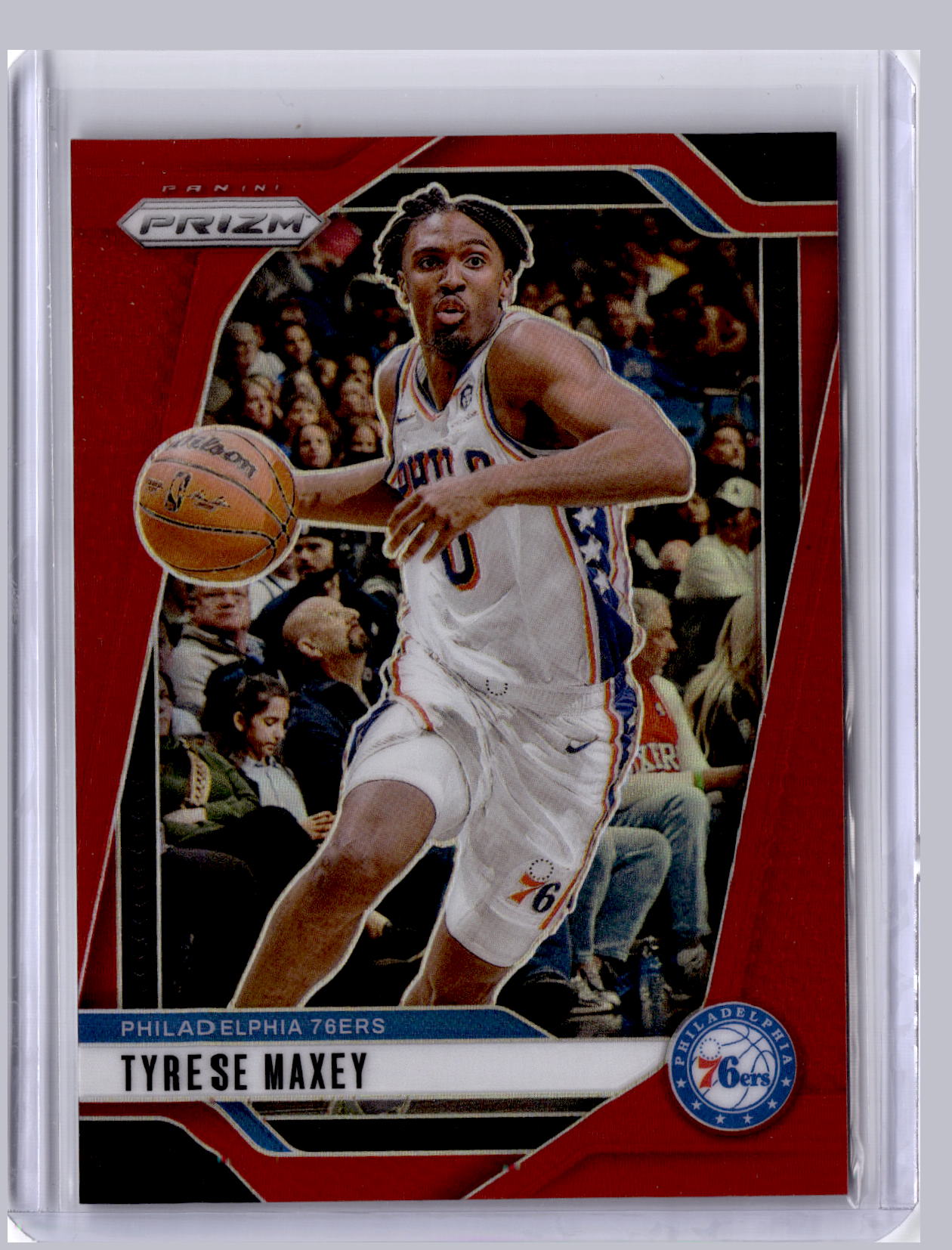 Tyrese Maxey 2024 Panini Prizm Red 009/299