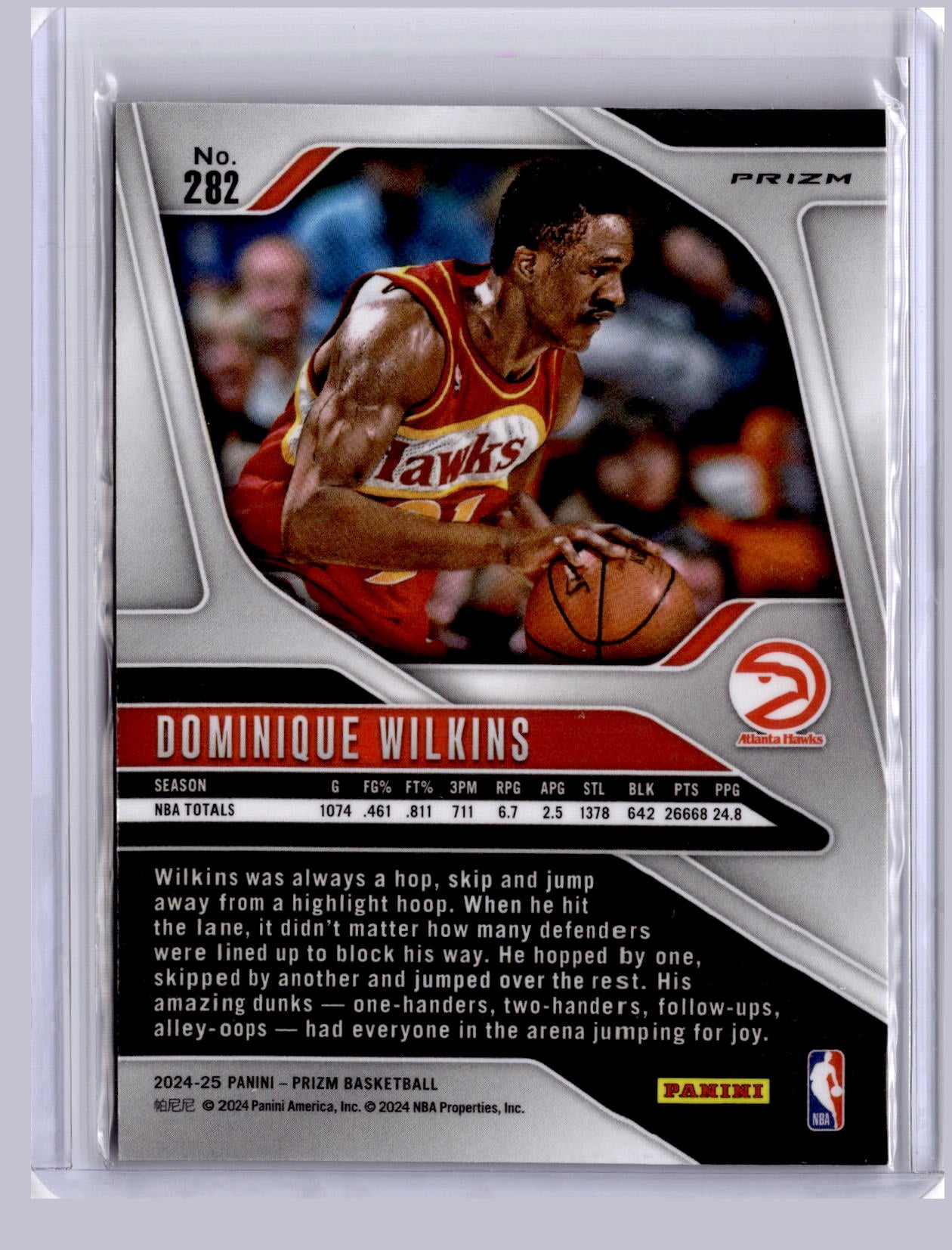 Dominique Wilkins 2024 Panini Prizm Ruby Wave
