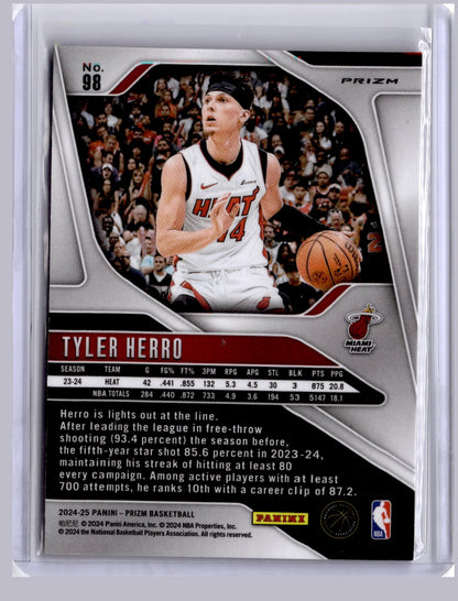 Tyler Herro 2024 Panini Prizm Ruby Wave