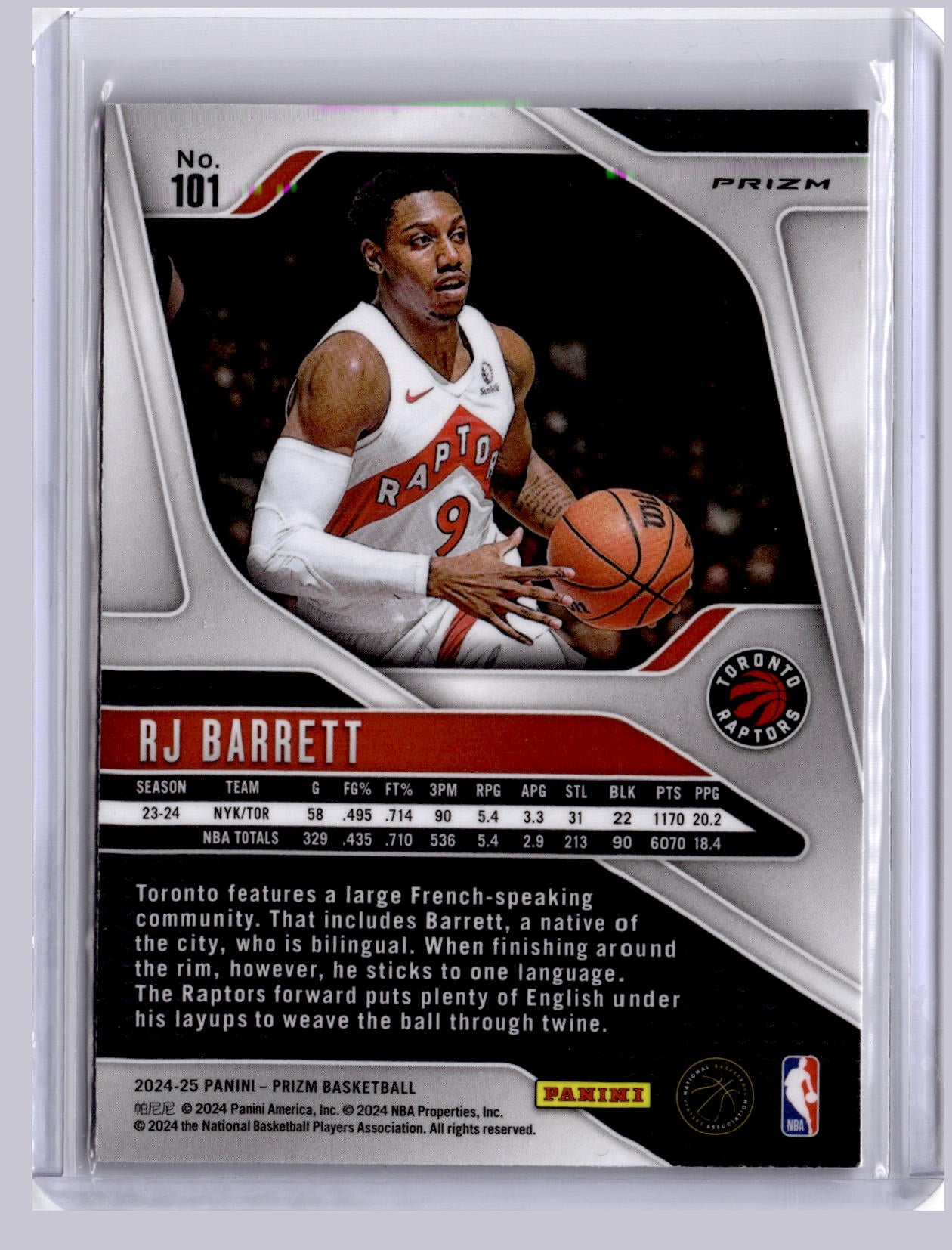 RJ Barrett 2024 Panini Prizm Pulsar