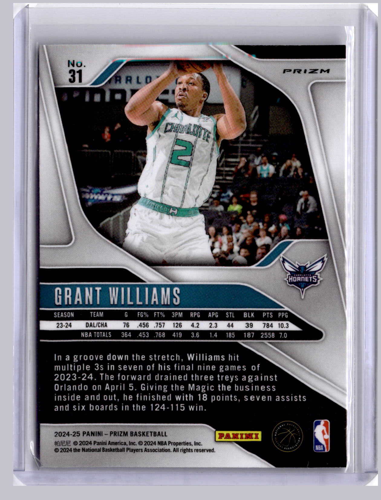 Grant Williams 2024 Panini Prizm Silver