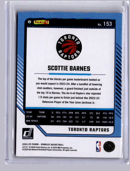 Scottie Barnes 2024 Panini Donruss Red Lazer 36/99