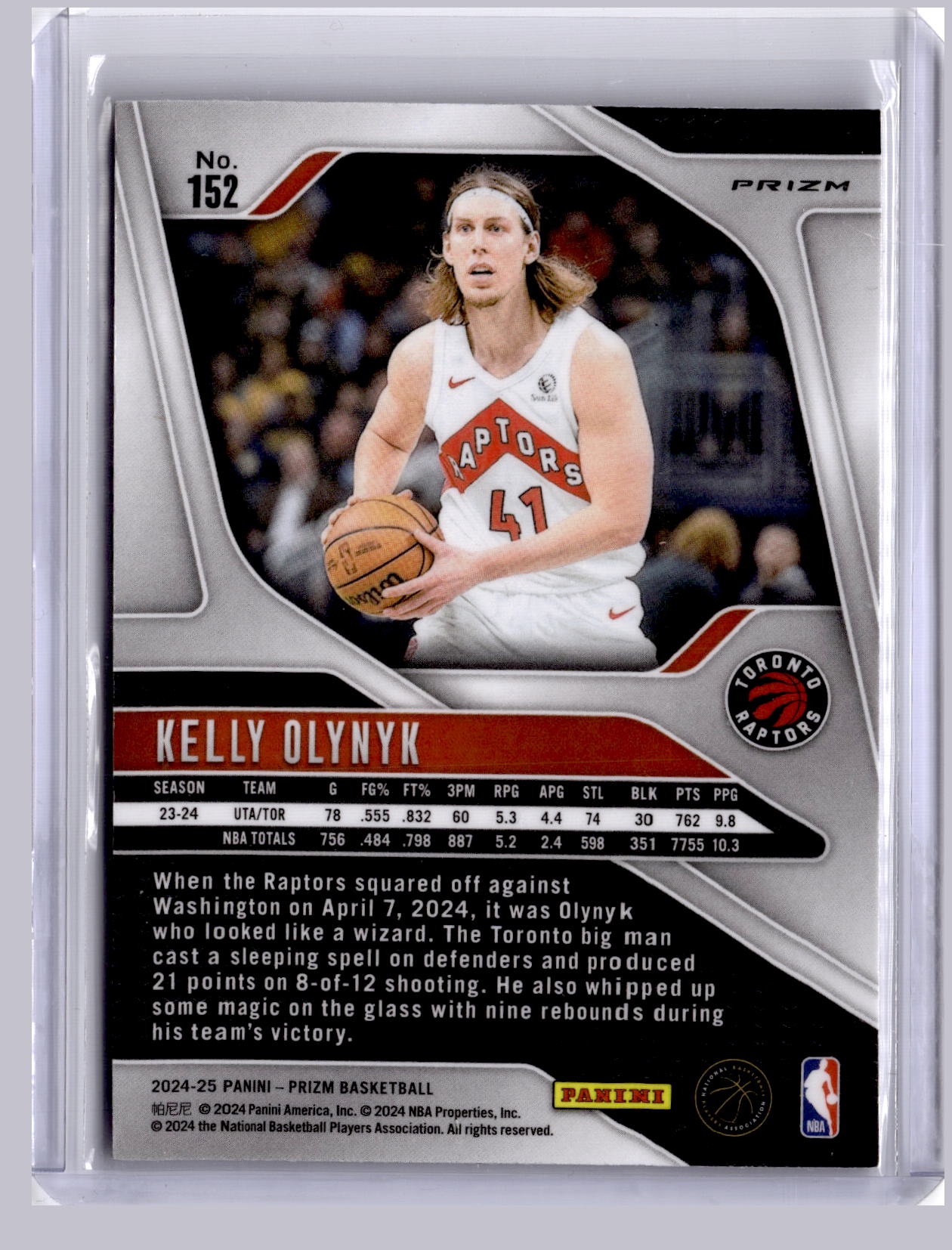 Kelly Olynyk 2024 Panini Prizm Hyper