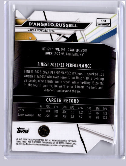 D'Angelo Russell 2023 Topps Finest Uncommon Die Cut 21/35