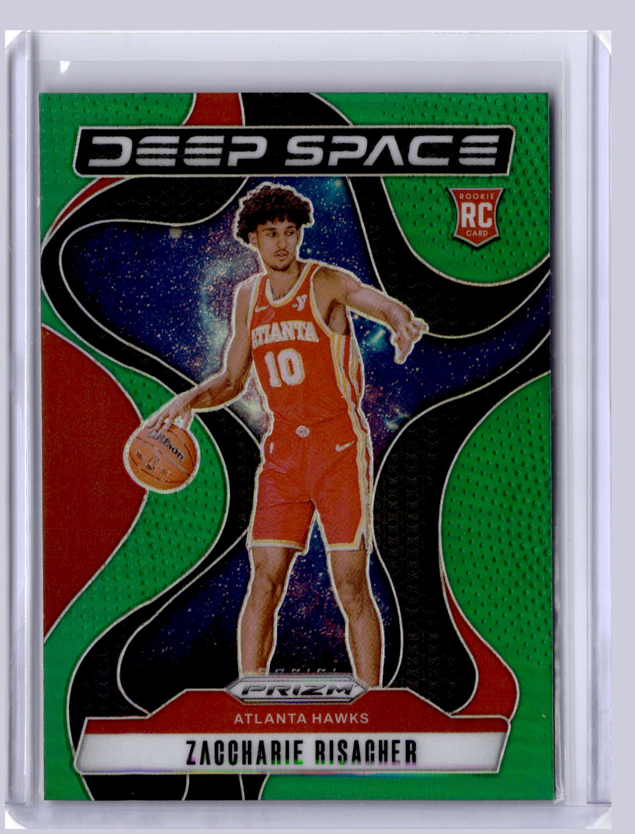Zaccharie Risacher 2024 Panini Prizm Deep Space Green RC