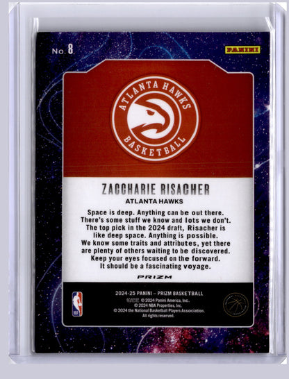 Zaccharie Risacher 2024 Panini Prizm Deep Space Green RC
