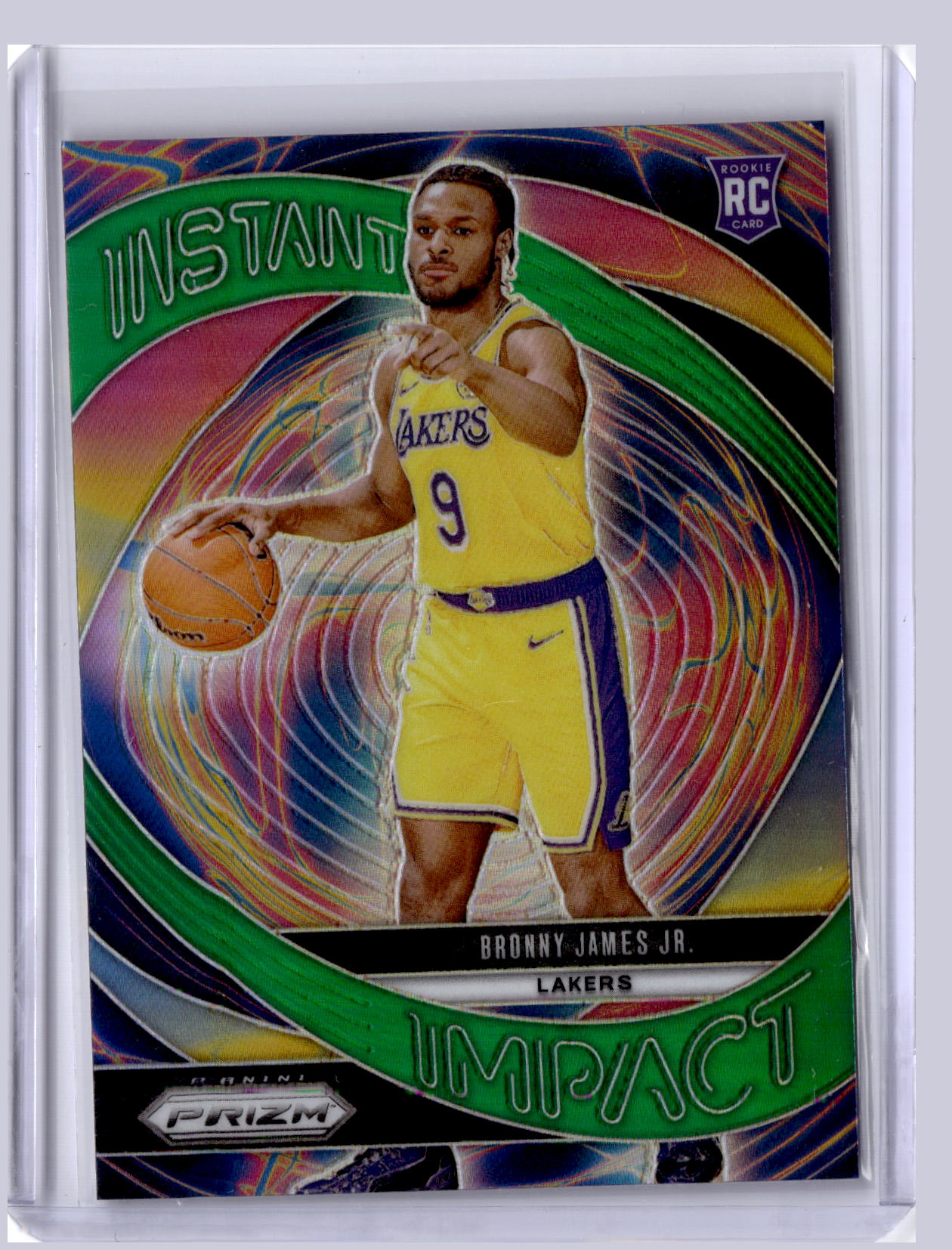 Bronny James Jr. 2024 Panini Prizm Instant Impact Green RC