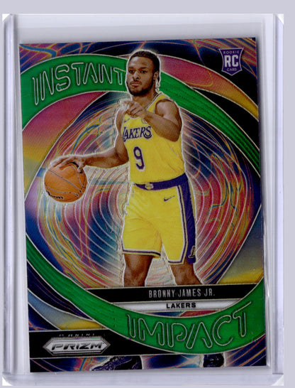 Bronny James Jr. 2024 Panini Prizm Instant Impact Green RC