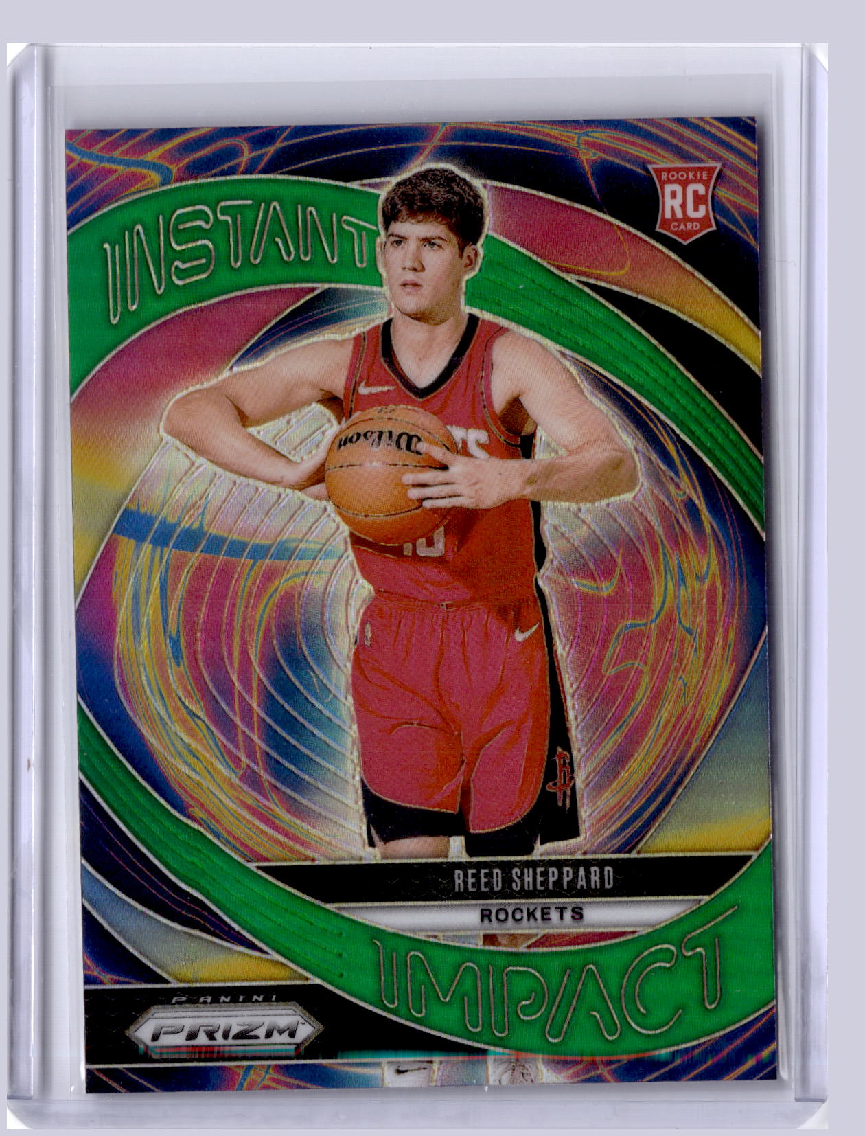 Reed Sheppard 2024 Panini Prizm Instant Impact Green RC