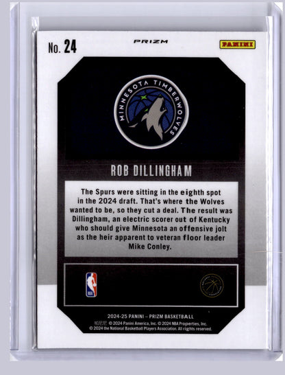 Rob Dillingham 2024 Panini Prizm Emergent Silver RC