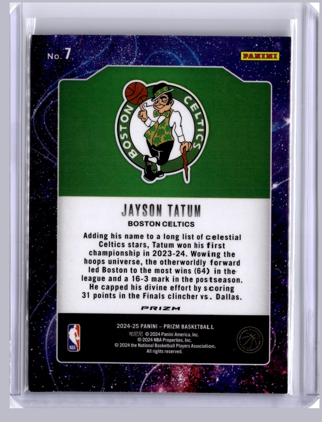 Jayson Tatum 2024 Panini Prizm Deep Space Green
