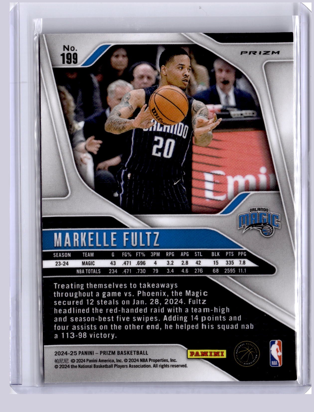 Markelle Fultz 2024 Panini Prizm Fast Break