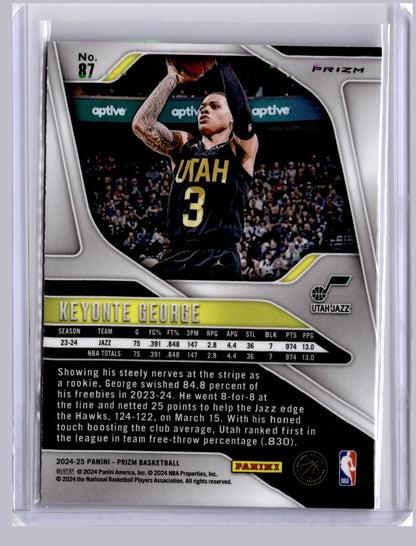 Keyonte George 2024 Panini Prizm Fast Break