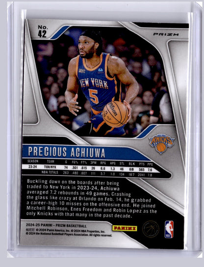 Precious Achiuwa 2024 Panini Prizm Fast Break