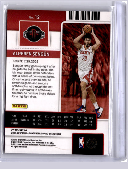 Alperen Sengun 2021 Panini Contenders Optic Silver RC