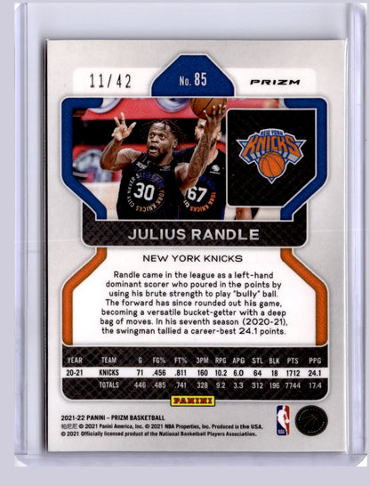 Julius Randle 2021 Panini Prizm Pink Pulsar 11/42