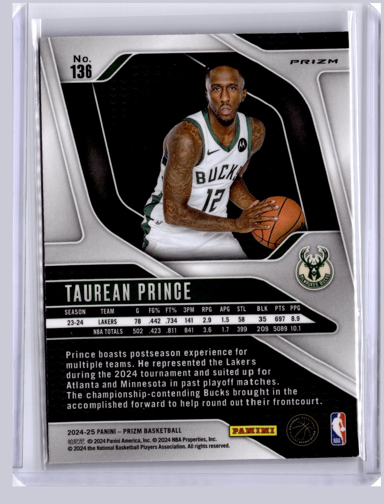 Taurean Prince 2024 Panini Prizm Silver