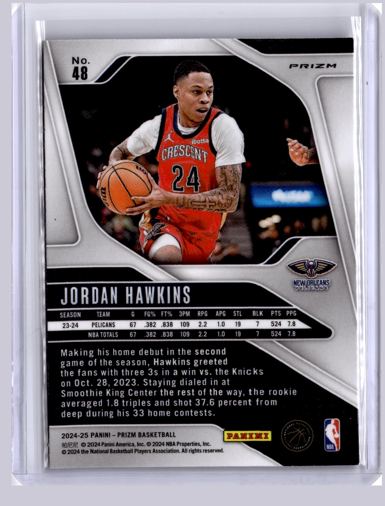 Jordan Hawkins 2024 Panini Prizm Silver