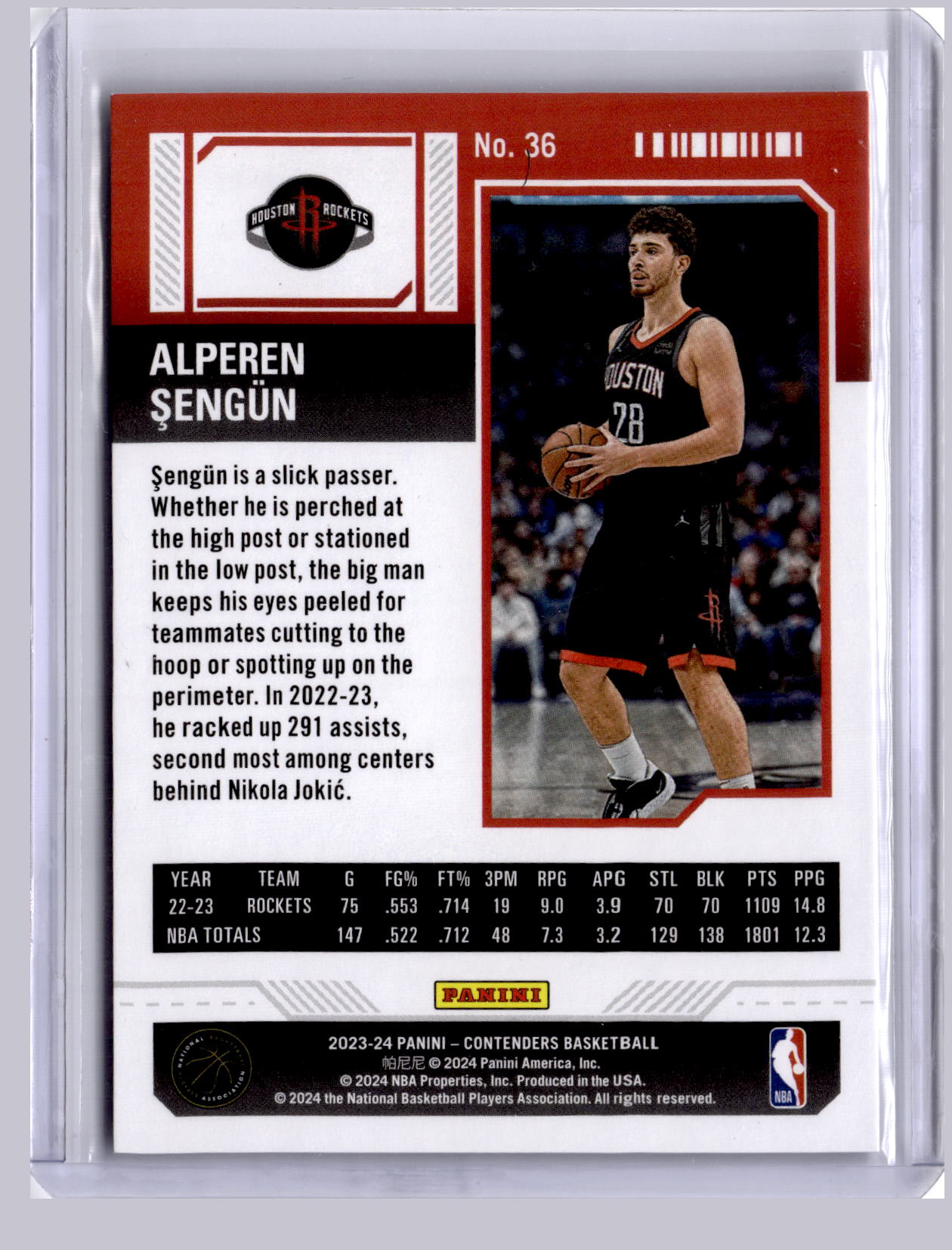 Alperen Sengun 2023 Panini Contenders 1st Round Ticket 025/149