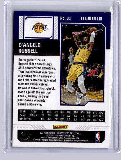 D'Angelo Russell 2023 Panini Contenders Conference Finals Ticket 66/75