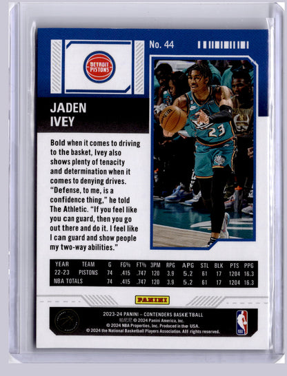 Jaden Ivey 2024 Panini Contenders Playoff Ticket 132/249