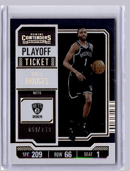 Mikal Bridges 2023 Panini Contenders Playoff Ticket 059/249