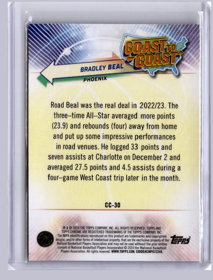 Bradley Beal 2023 Topps Chrome Coast to Coast Green 32/99