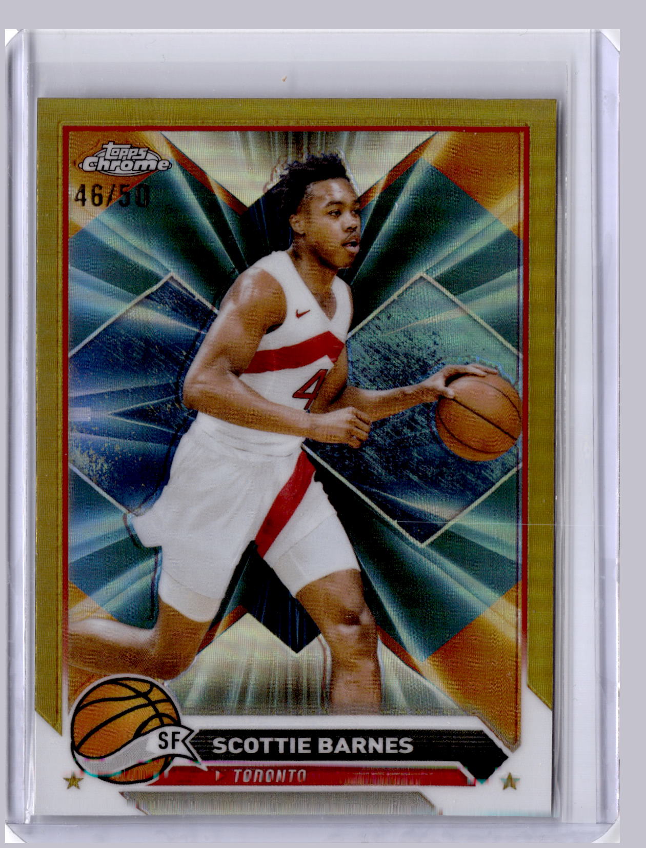 Scottie Barnes 2023 Topps Chrome Gold Refractor 46/50