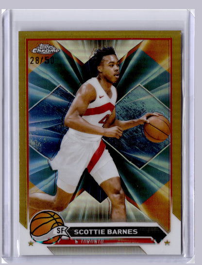 Scottie Barnes 2023 Topps Chrome Gold Refractor 28/50