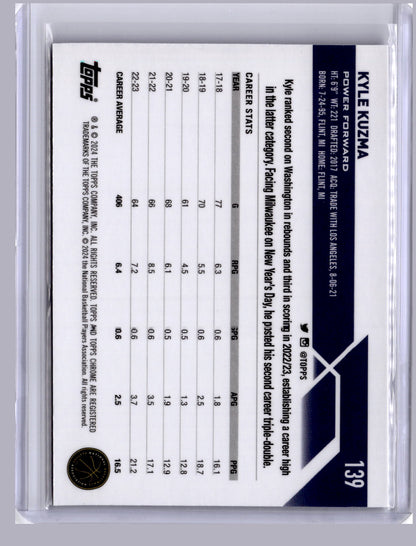 Kyle Kuzma 2023 Topps Chrome Purple Geometric 002/119