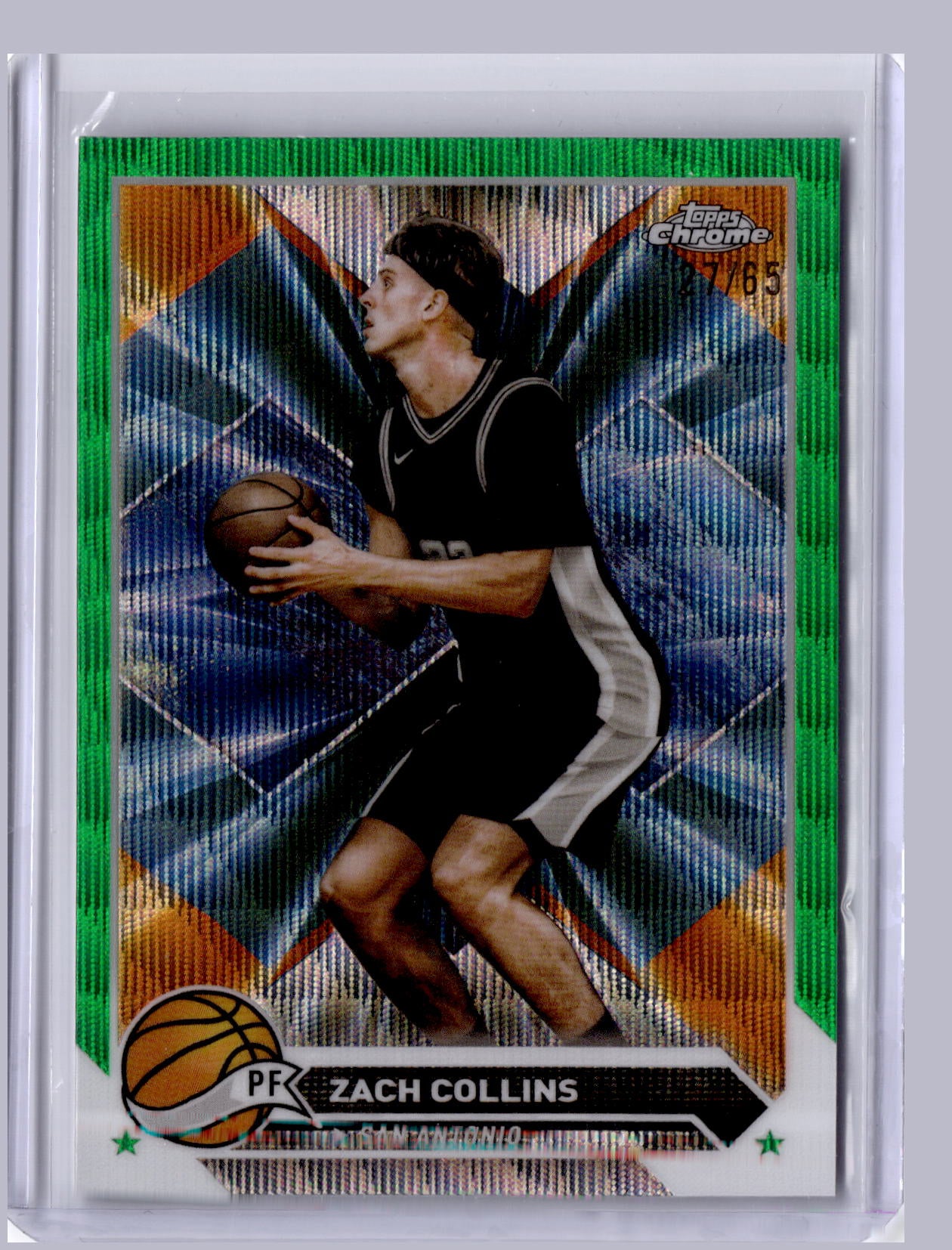 Zach Collins 2023 Topps Chrome Green Wave 27/65