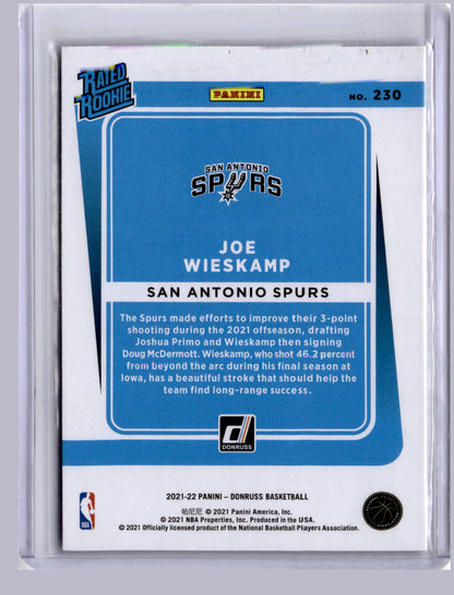 Joe Wieskamp 2021 Panini Donruss Choice RC