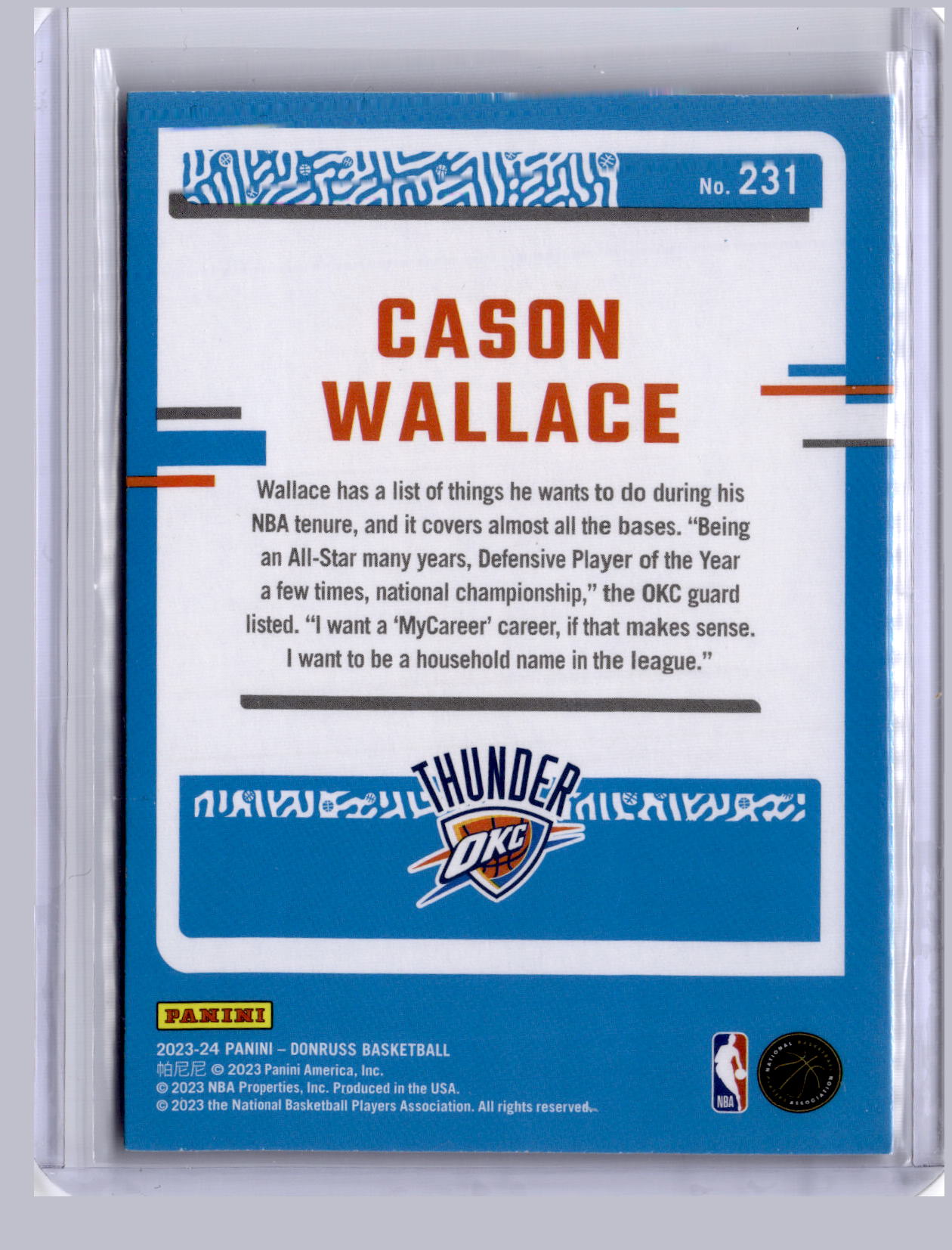 Cason Wallace 2023 Panini Donruss Choice RC