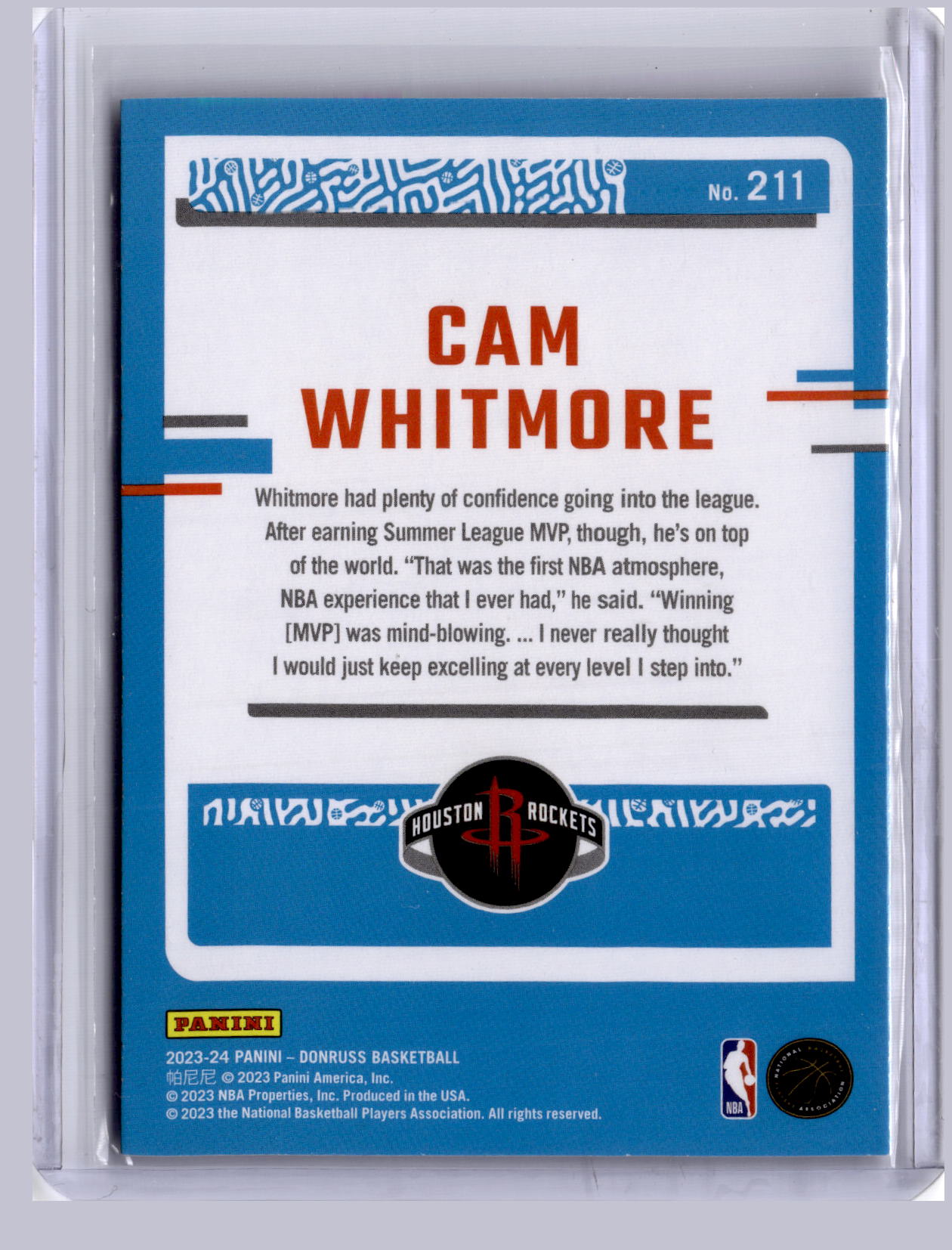 Cam Whitmore 2023 Panini Donruss Choice RC