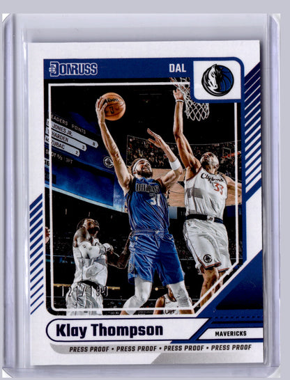 Klay Thompson 2024-25 Panini Donruss Purple Press Proof 121/199