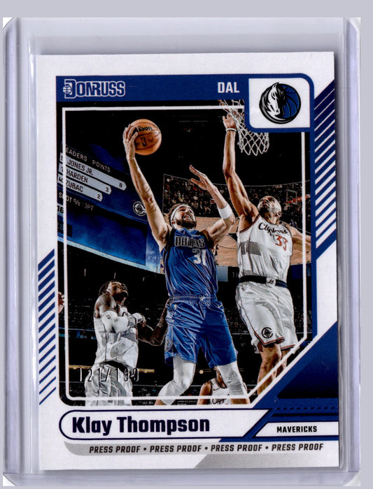 Klay Thompson 2024-25 Panini Donruss Purple Press Proof 121/199