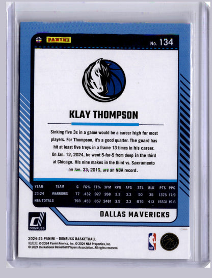 Klay Thompson 2024-25 Panini Donruss Purple Press Proof 121/199