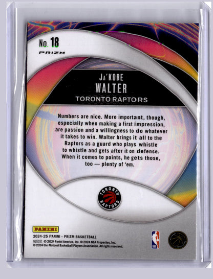 Ja'Kobe Walter 2024-25 Panini Prizm Instant Impact Green RC