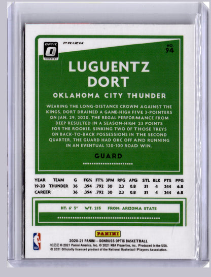 Luguentz Dort 2020-21 Panini Donruss Optic Red Wave