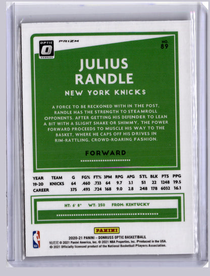 Julius Randle 2020-21 Panini Donruss Optic Red Wave
