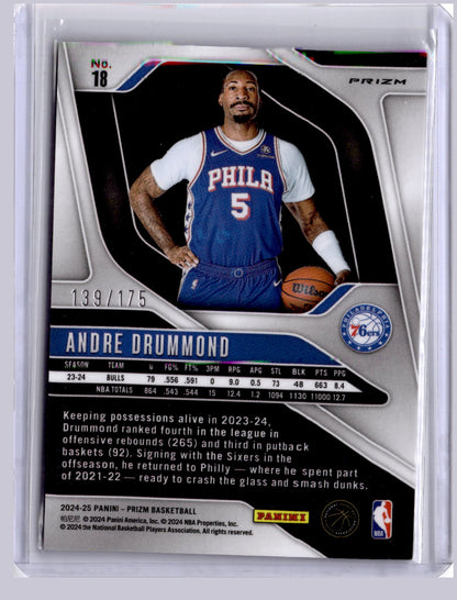 Andre Drummond 2024-25 Panini Prizm White 139/175