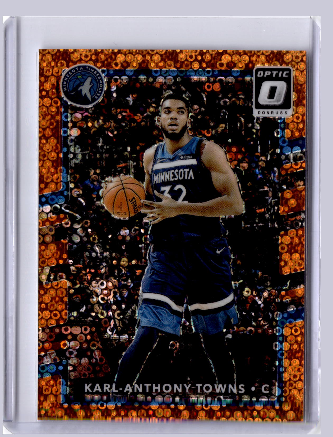 Karl-Anthony Towns 2017-18 Panini Donruss Optic Orange Fast Break 57/193